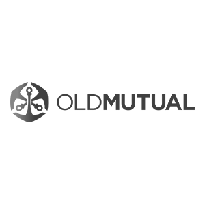 old mutual logo in black & white