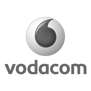 vodacom logo in black & white